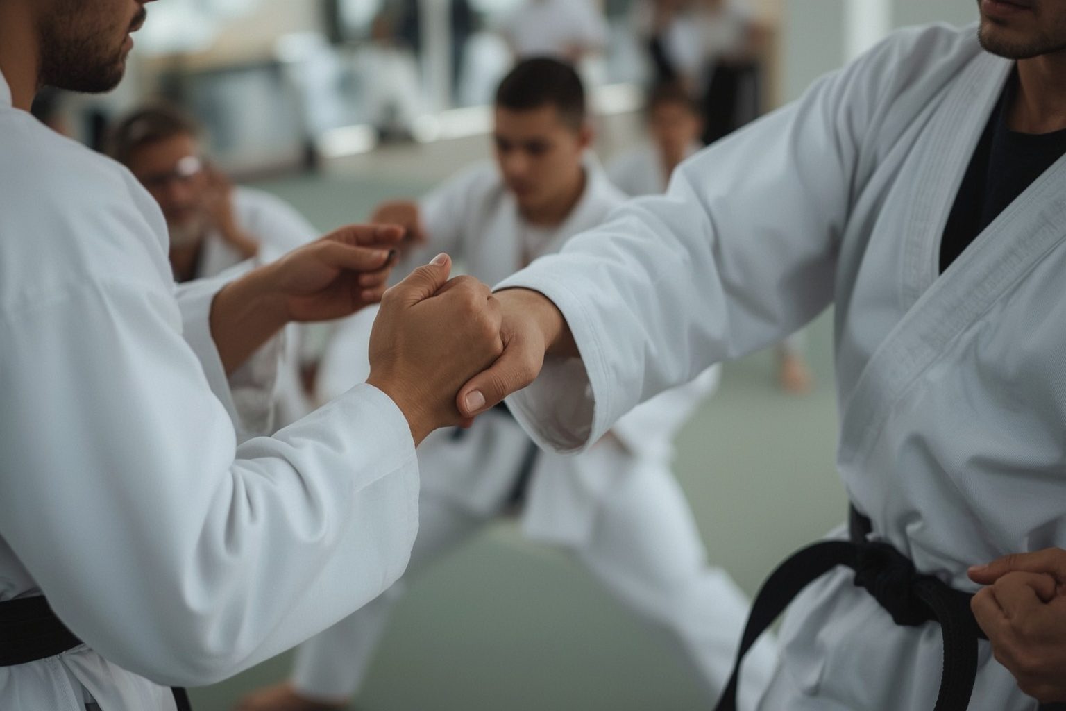 Competidores em demonstração pública de Hapkido